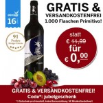 1 Flasche Wein gratis