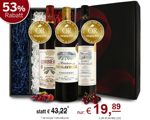 Wein-Geschenk Gold Trio